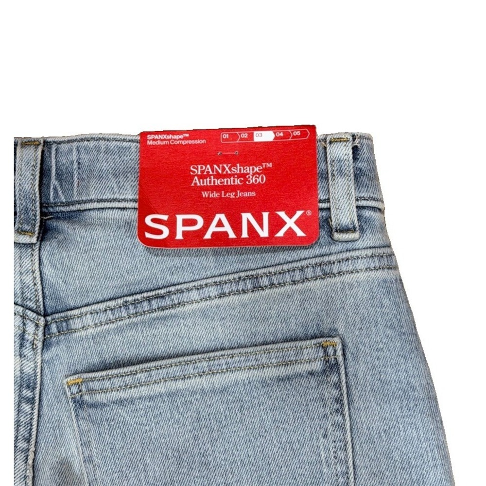 SPANX SPANXshape Authentic 360 Wide Leg Jeans Size SMALL Vintage Coastline Blue - Picture 12 of 12